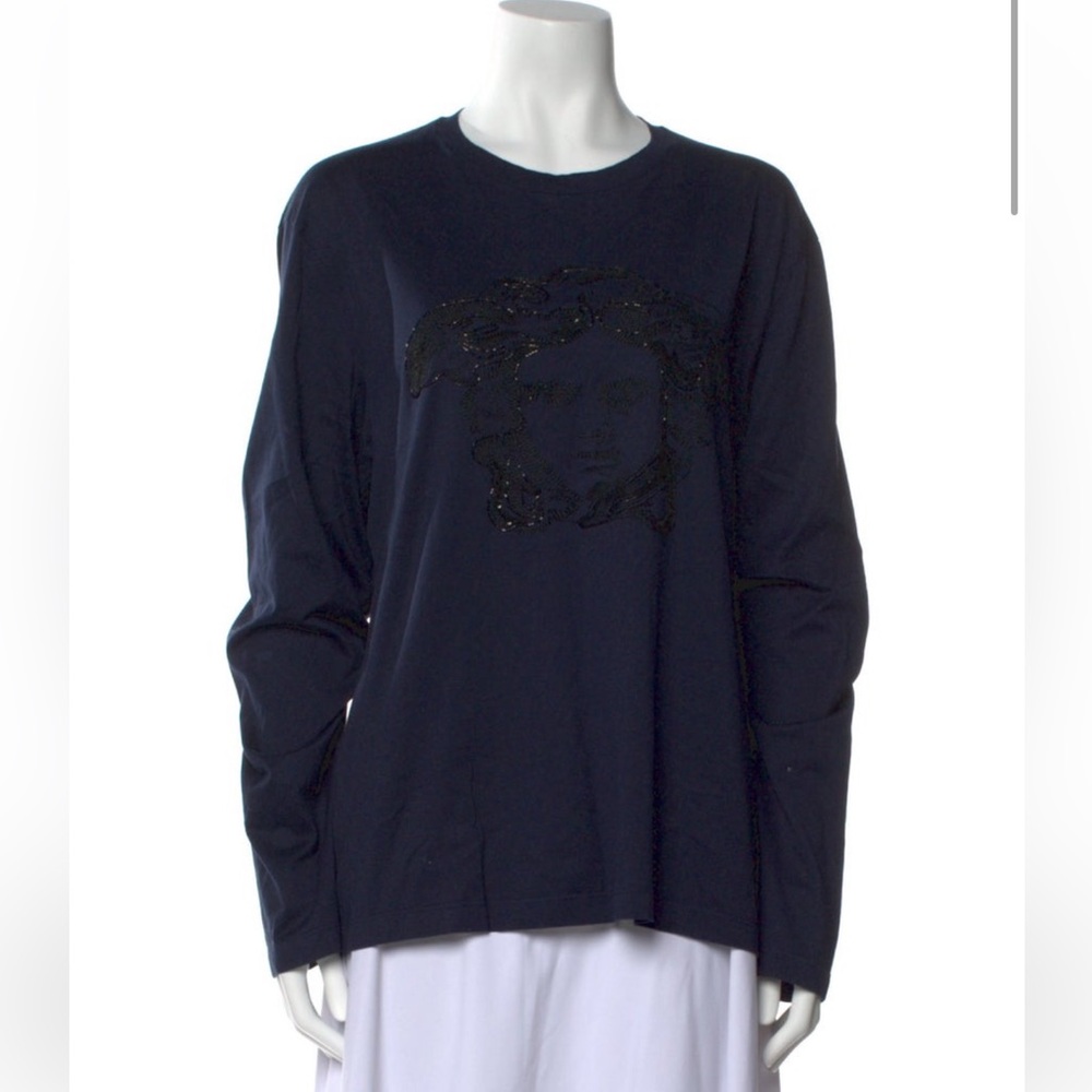 Versace Crew Neck Long Sleeve Blouse